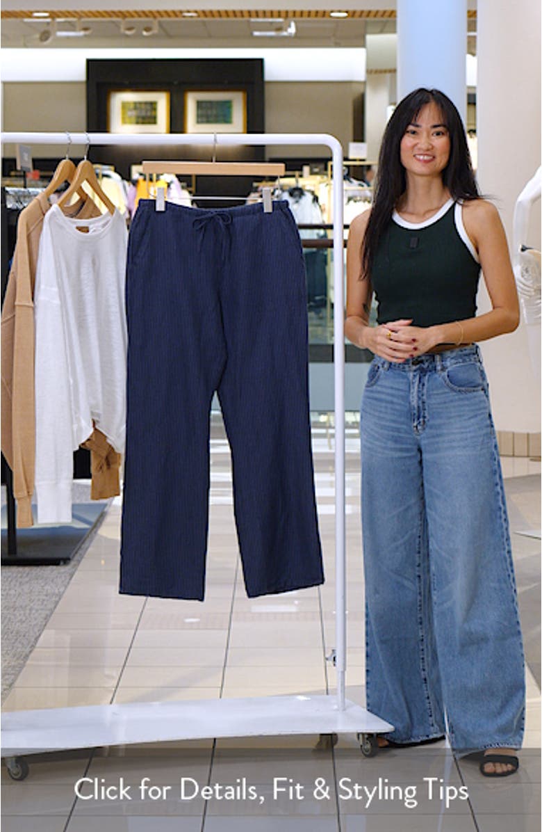 Perfect Linen Blend Drawstring Pants, sales video thumbnail
