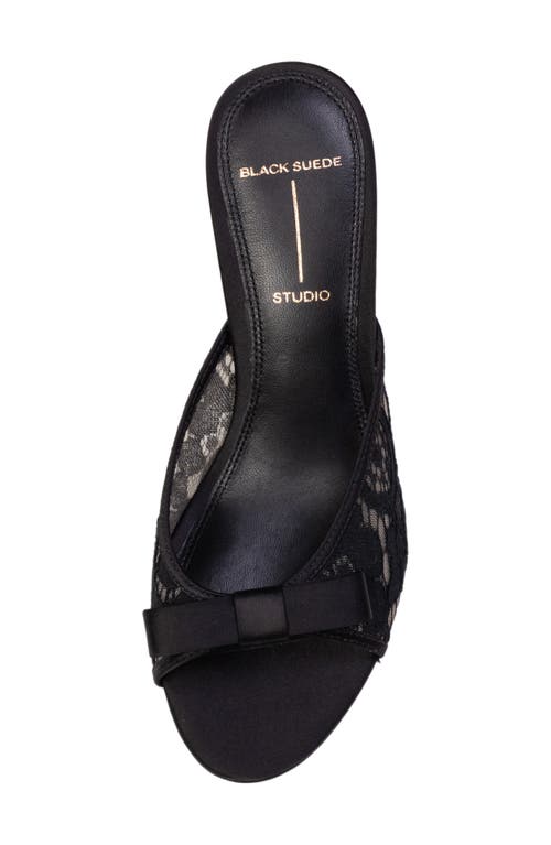 Black Suede Studio Rita Slide Sandal In Black Lace