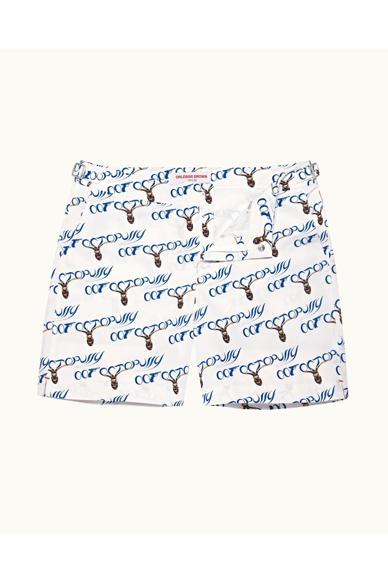 Bulldog Tailored-Fit Swim Shorts, Main, color, White