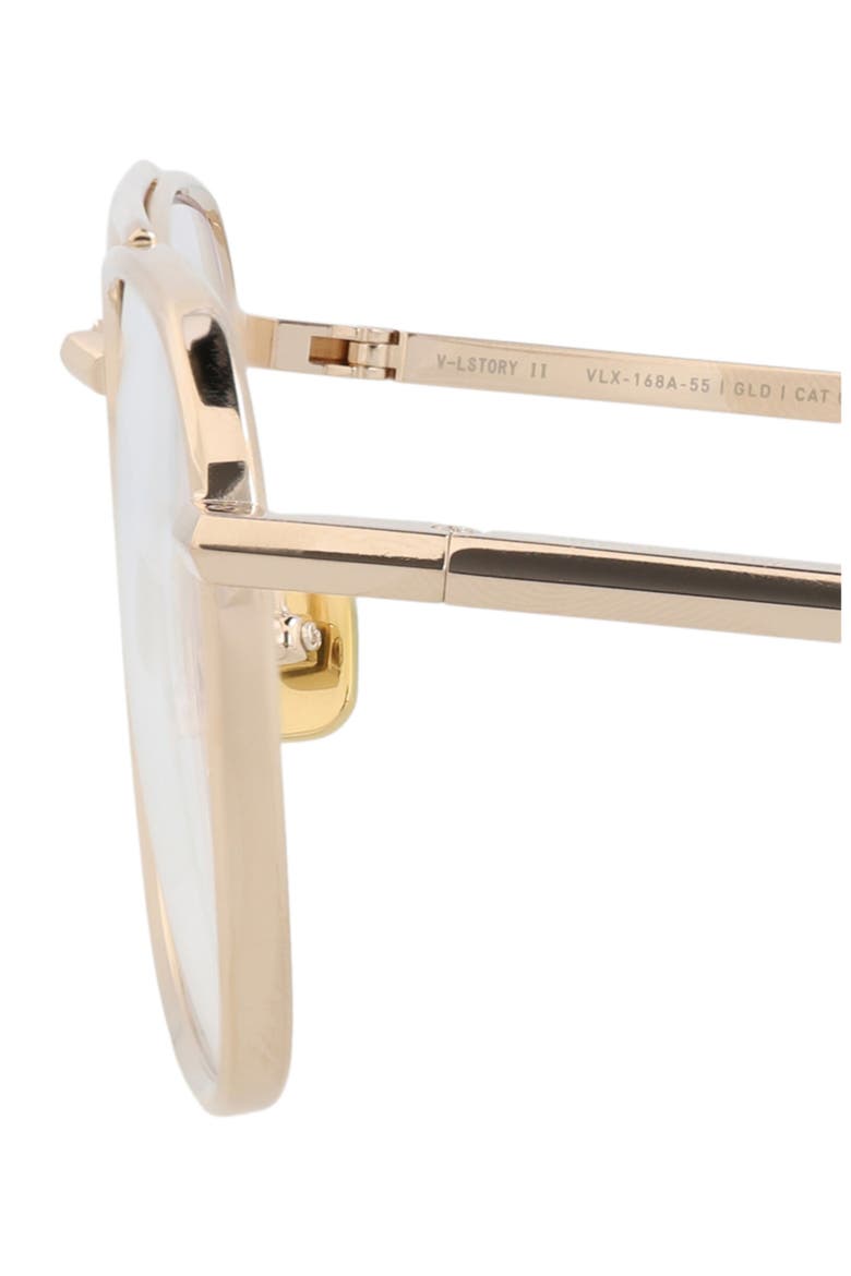 55mm Square Optical Glasses, Alternate, color, GOLD GOLD TRANSPARENT