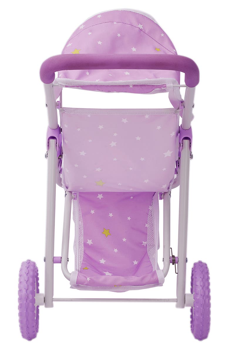 Teamson Kids Olivia's Little World Twinkle Stars Princess Toy Jogging Stroller, Alternate, color, Purple/ White