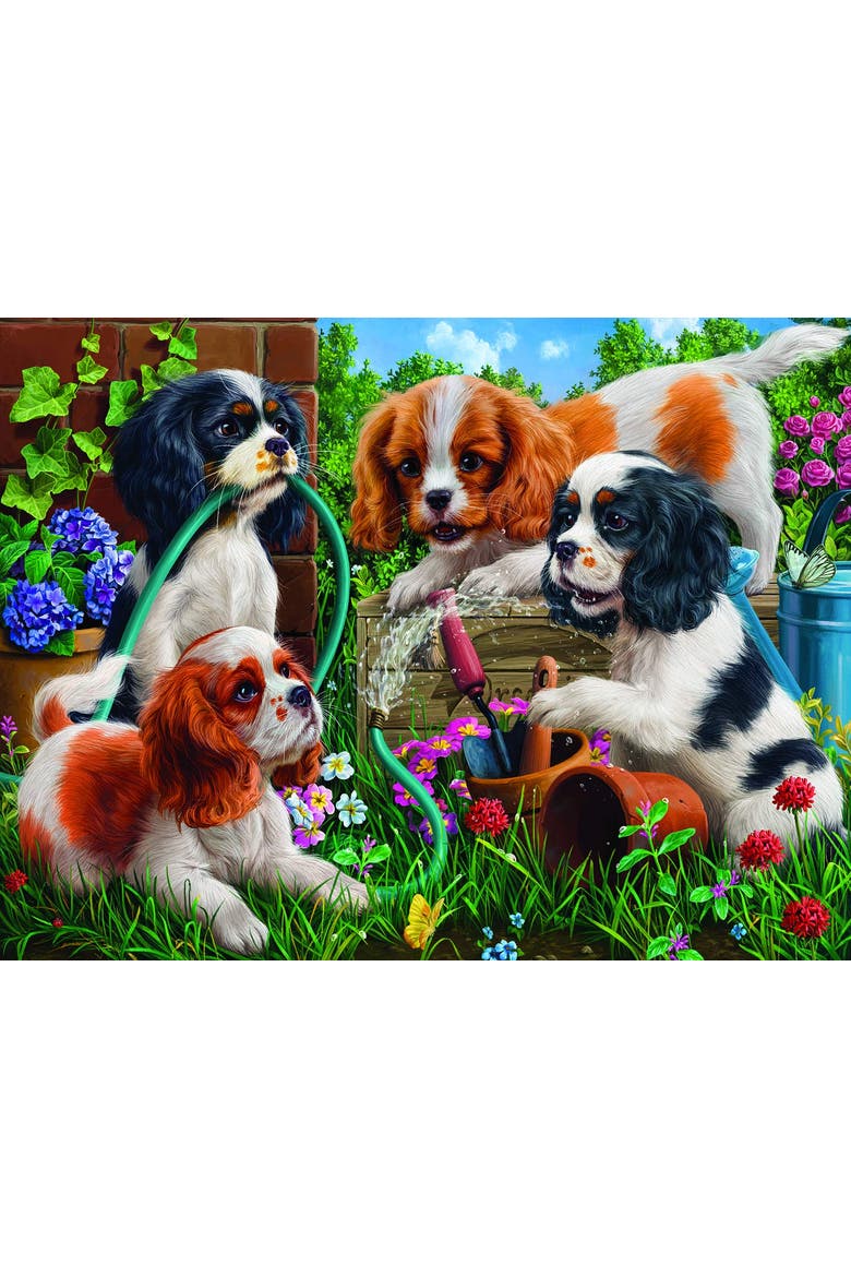 Pups in the Garden 1000 piece Jigsaw Puzzle for Adults, Alternate, color, Multicolor