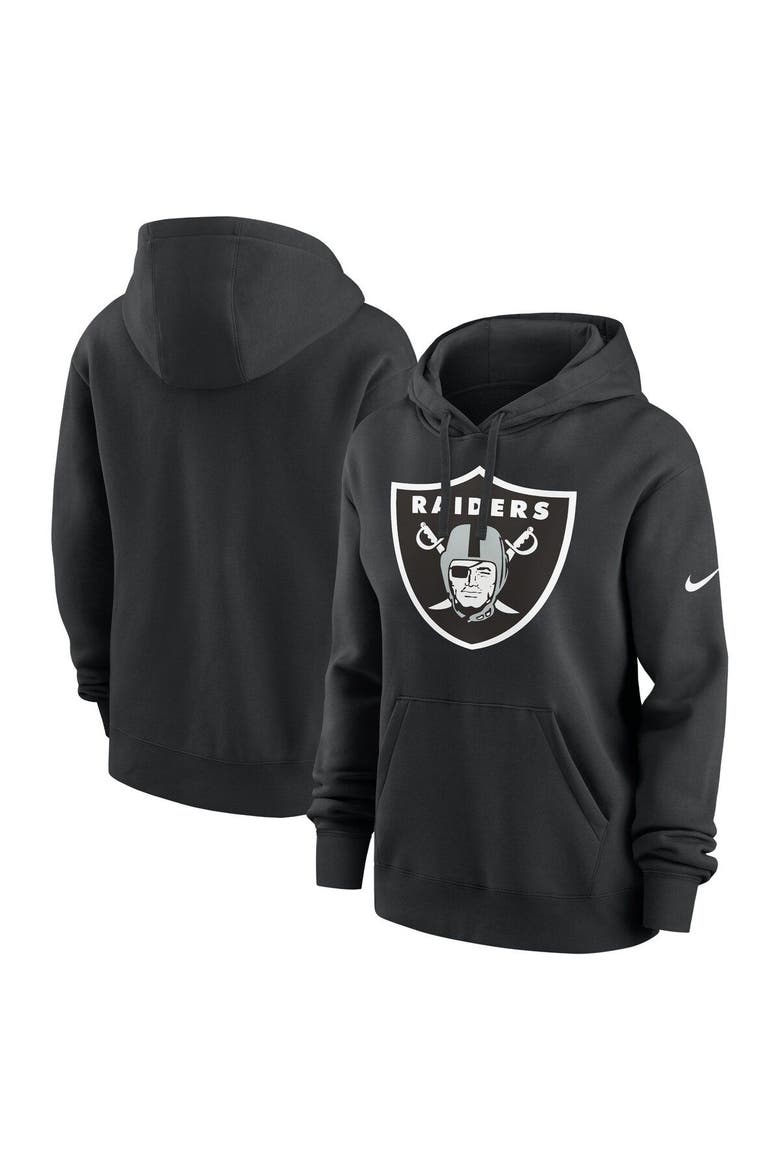 Women's Nike Black Las Vegas Raiders Team Logo Club Fleece Pullover Hoodie, Main, color, Black