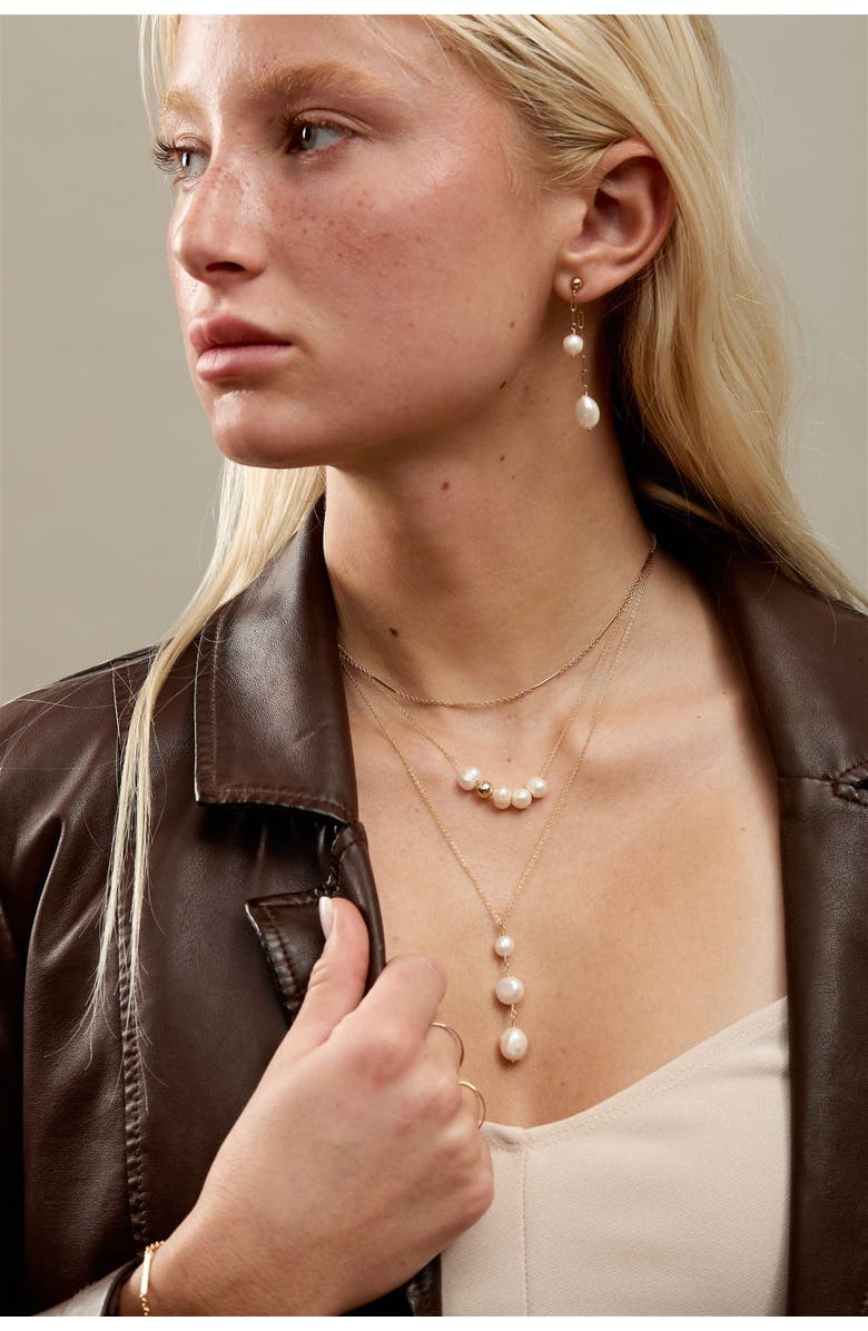 Set & Stones Clove Pearl Drop Necklace, Alternate, color, Gold