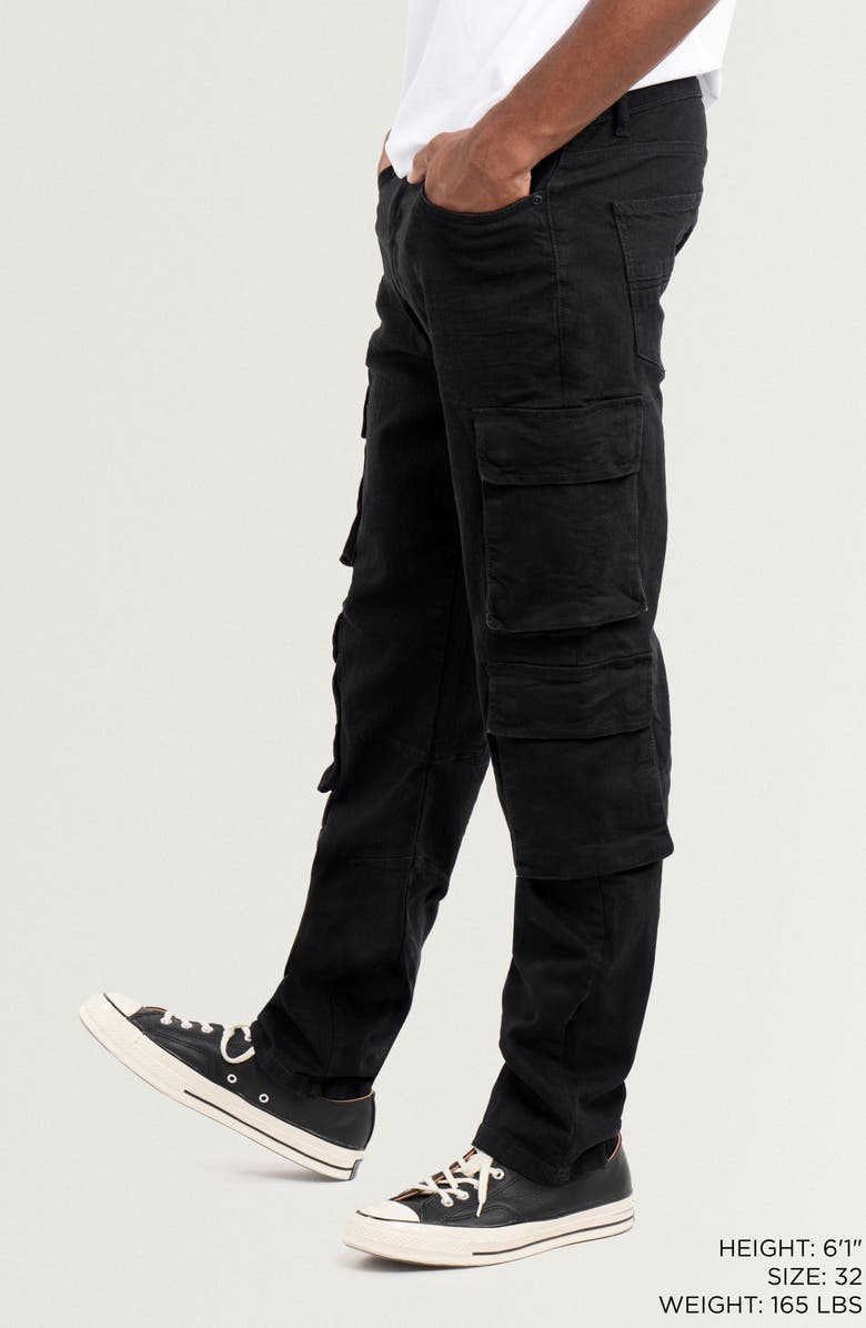 XRAY Straight Fit Cargo Jeans, Alternate, color, Jet Black