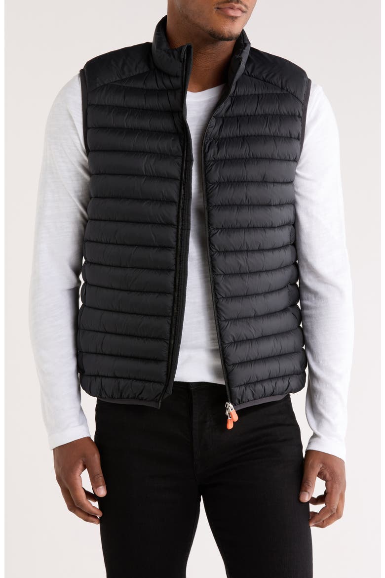 Remo Water Resistant Packable Puffer Vest, Main, color, BLACK