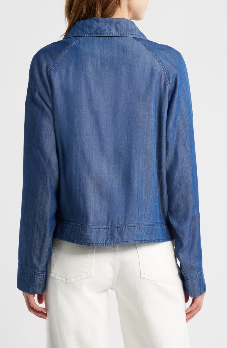Bernardo Crop Utility Jacket, Alternate, color, Denim Blue