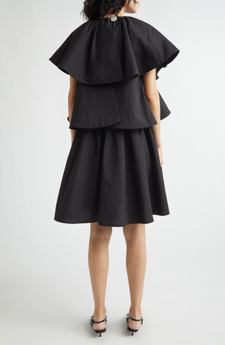 NACKIYÈ Lily Pond Layered Cotton & Nylon Dress, Alternate, color, Noir
