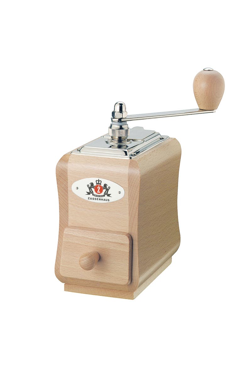 Santiago Manual Hand Crank Coffee Mill, Main, color, Brown