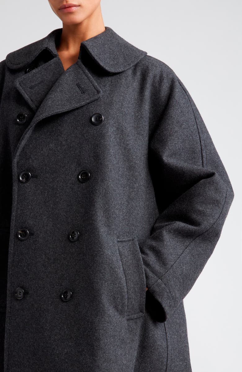 Comme des Garçons Comme des Garçons Double Breasted Melton Wool Coat, Alternate, color,