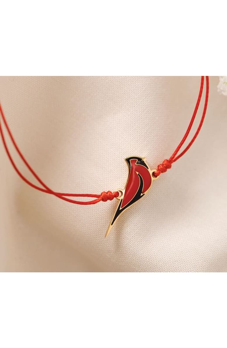 Mantra Thread of the Red Cardinal Always In My Heart bracelet, Alternate, color, Yellow Gold