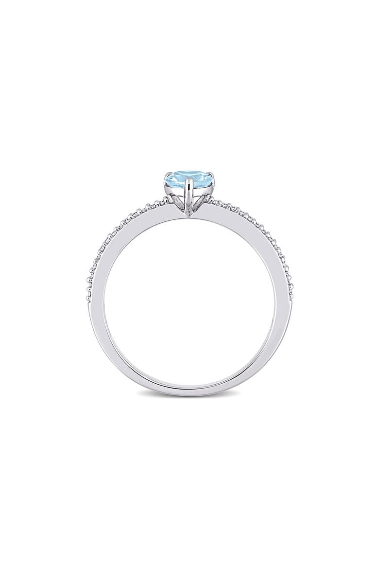 Heart-Cut Blue Topaz & Diamond Ring, Alternate, color, BLUE