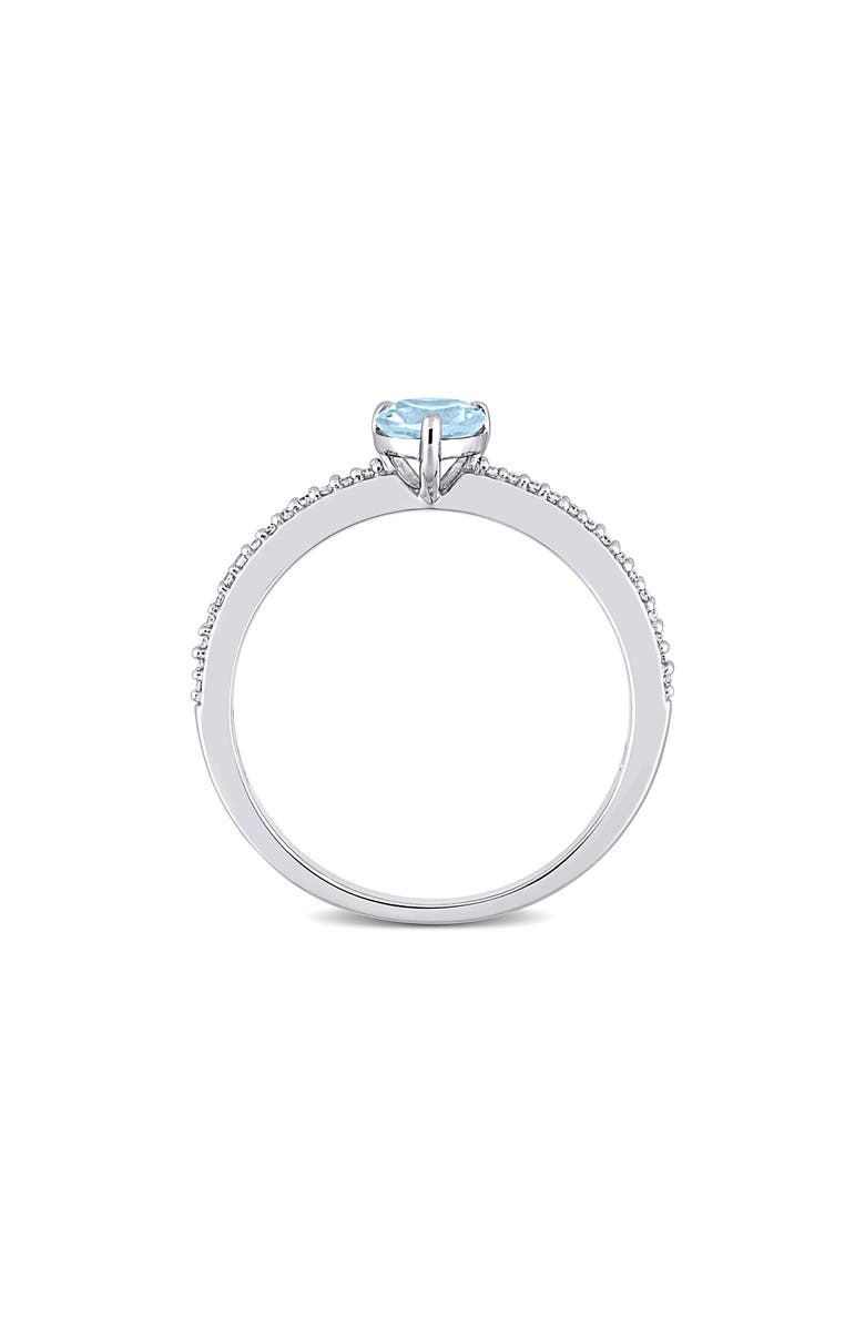 DELMAR Heart-Cut Blue Topaz & Diamond Ring, Alternate, color, Blue