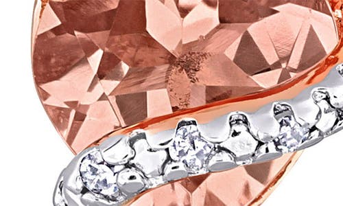 Delmar Morganite & Diamond Heart Stud Earrings In Pink