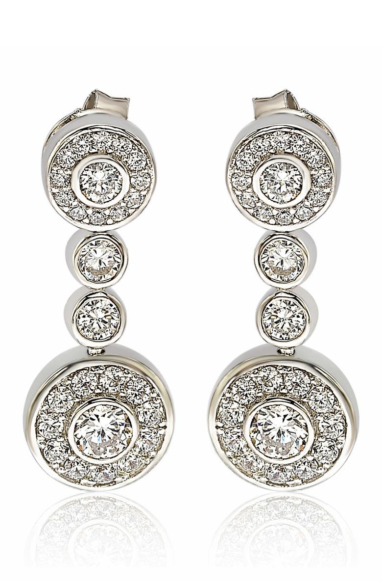 SUZY LEVIAN Sterling Silver CZ Graduating Circle Earrings, Main, color, 
