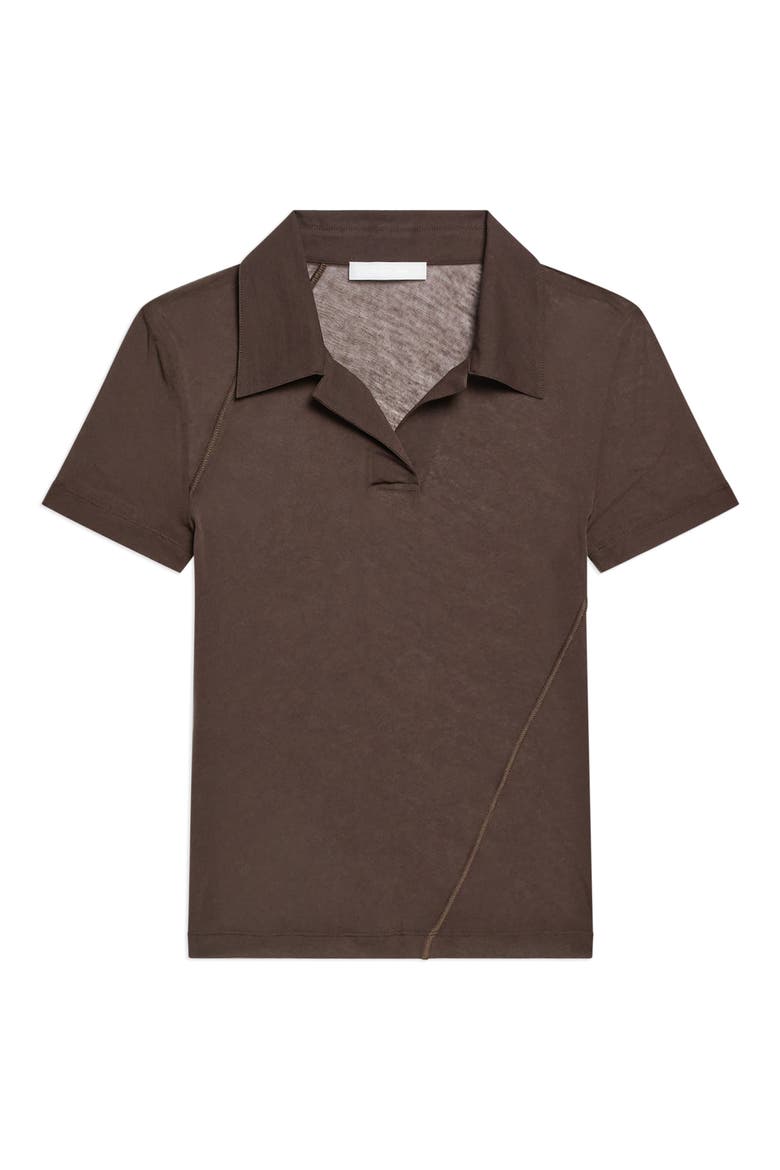 Zerosca Sheer Modal Twisted Polo, Alternate, color, BISTRE