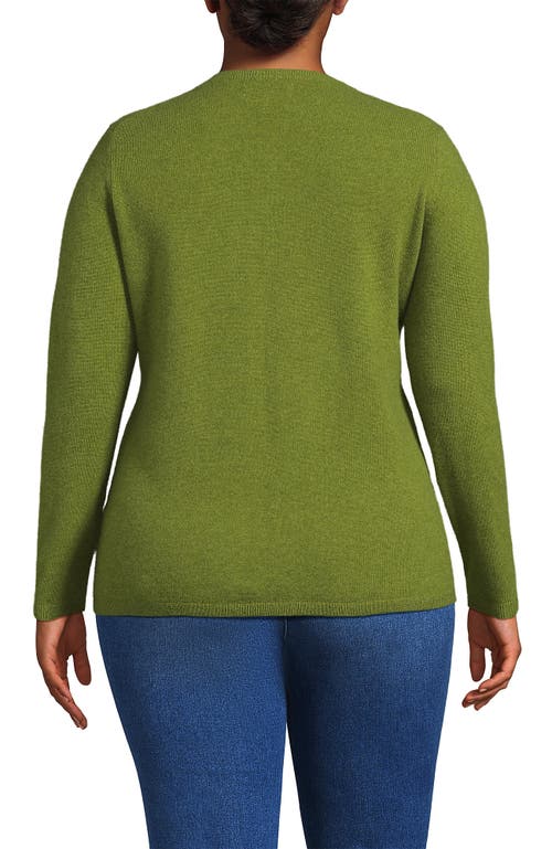 Lands' End Cashmere Cardigan Sweater In Green