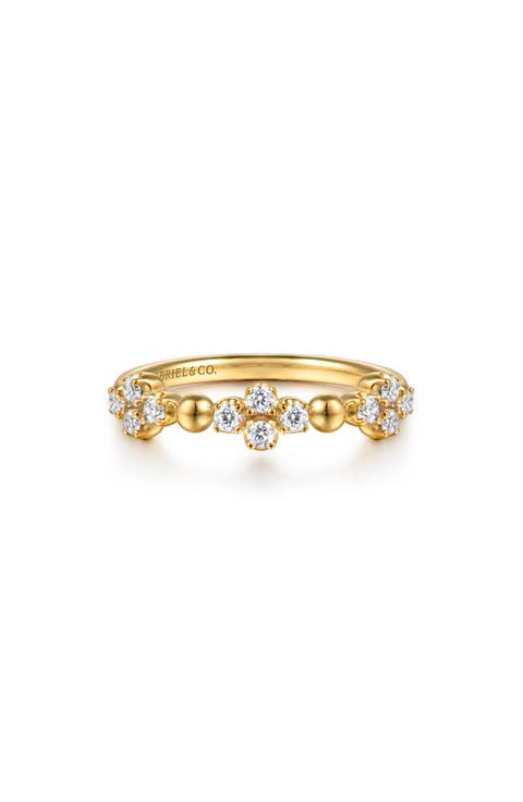 14k Gold Diamond Stackable Ring