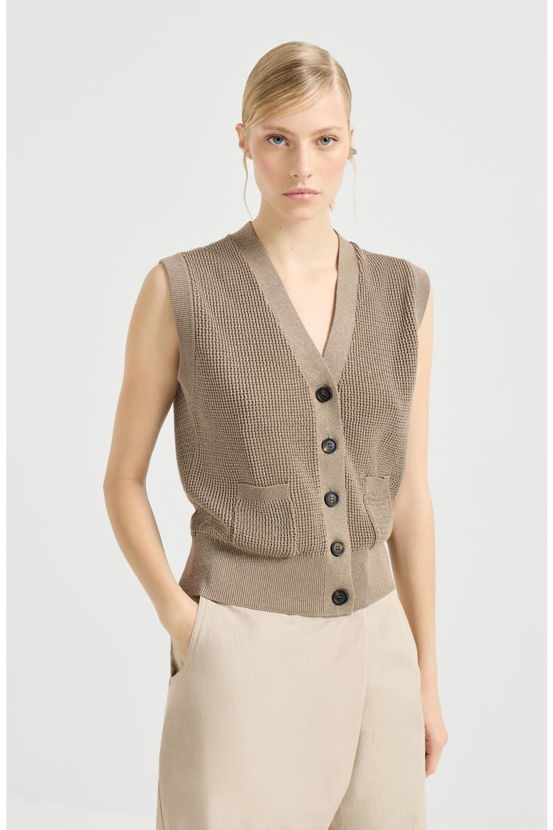 Sparkling cotton cardigan, Main, color, Walnut