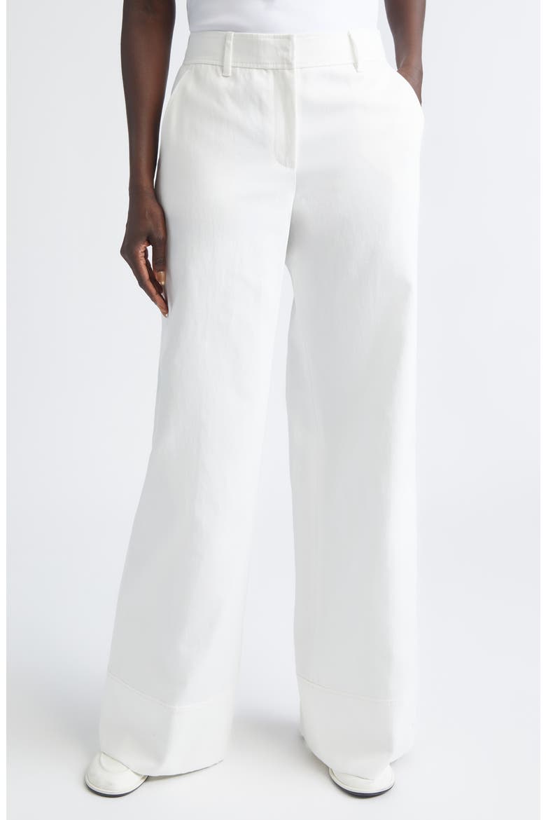 Charles Cotton & Linen Wide Leg Pants, Main, color, WHITE