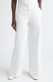 Lafayette 148 New York Charles Cotton & Linen Wide Leg Pants