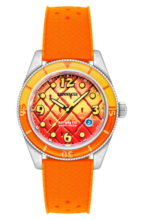 Fleuss 'SpongeBob SquarePants™' Automatic Silicone Strap Watch, 43mm (Limited Edition)
