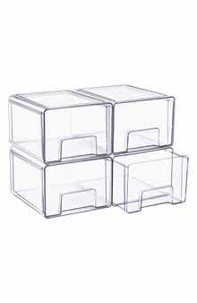 4-Pack Large Clear Stackable Drawers