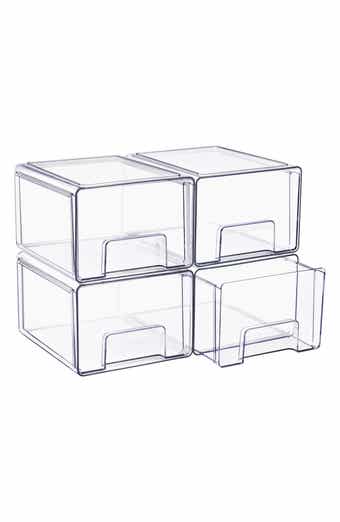 4-Pack Large Clear Stackable Drawers