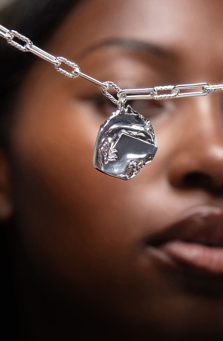 YOJ Maxi Mao Pendant Necklace in Silver, Alternate, color, Silver