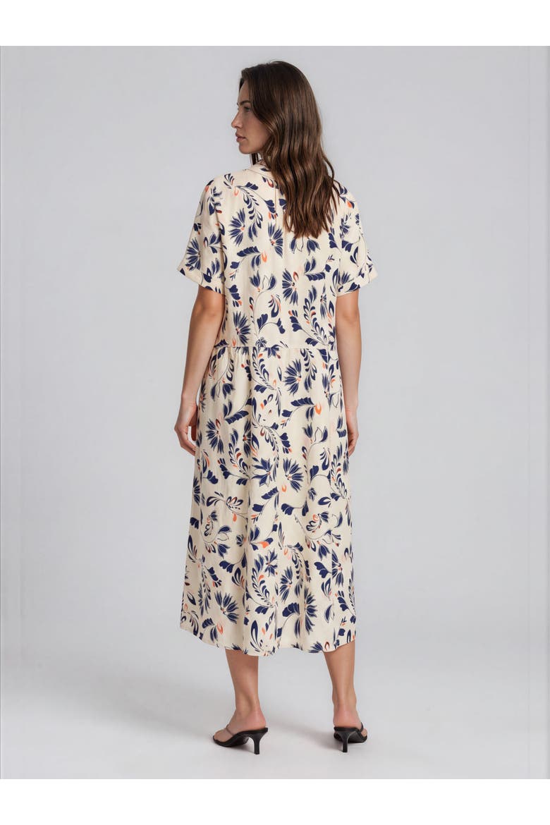Manirevia Soft Linen Midi Dress, Alternate, color, Medieval Blue