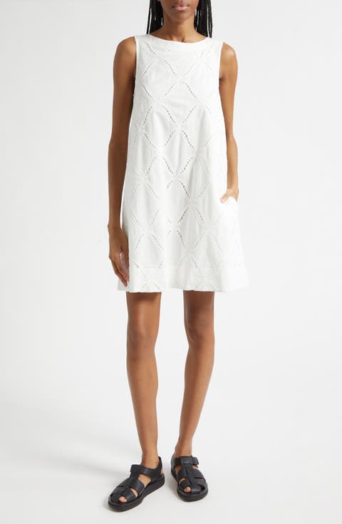 Alina Ladder Stitch Sleeveless A-Line Dress