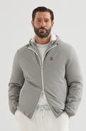 Brunello Cucinelli Bonded nylon hooded outerwear jacket with Thermore® padding and logo