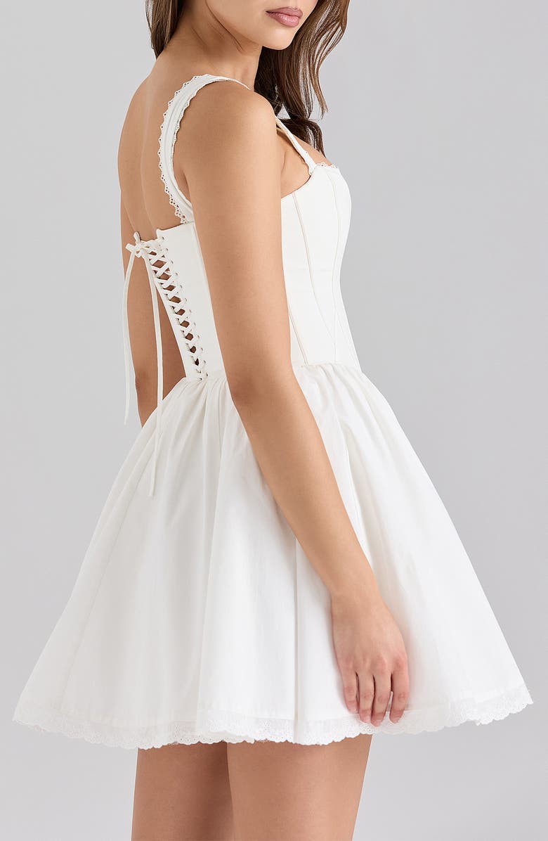 HOUSE OF CB Ami Corset Minidress, Alternate, color, Cloud Dancer