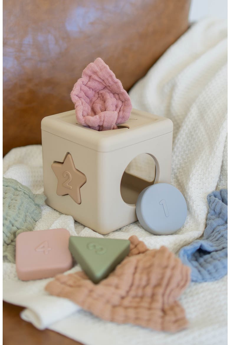 Shape Sorter Tissue Toy, Alternate, color, Beige