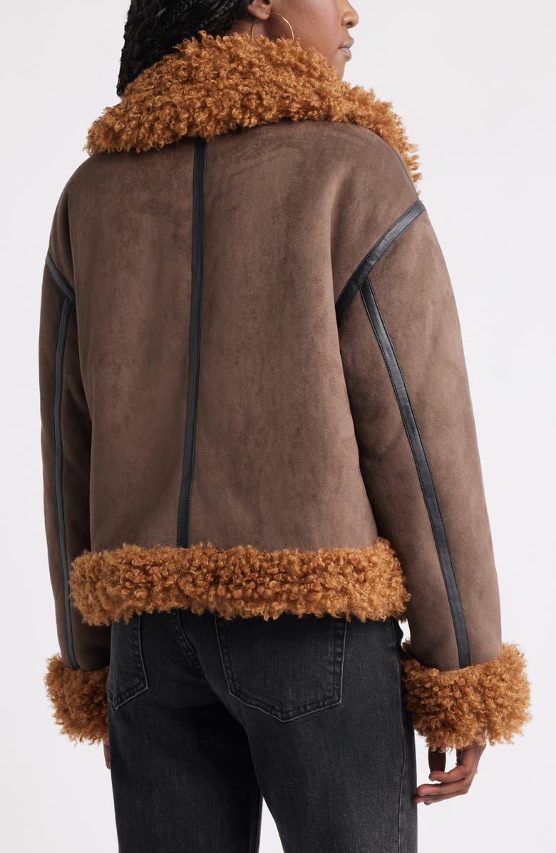 Treasure & Bond Faux Shearling Jacket, Alternate, color, Brown Quartz
