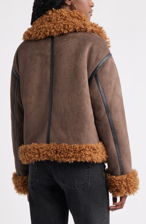 Treasure & Bond Faux Shearling Jacket In Gray