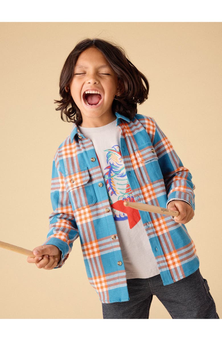 Tea Collection Flannel Button Up Shirt, Alternate, color, Korbp204