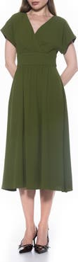 Alexia Admor Ava Short Sleeve Fit & Flare Midi Dress