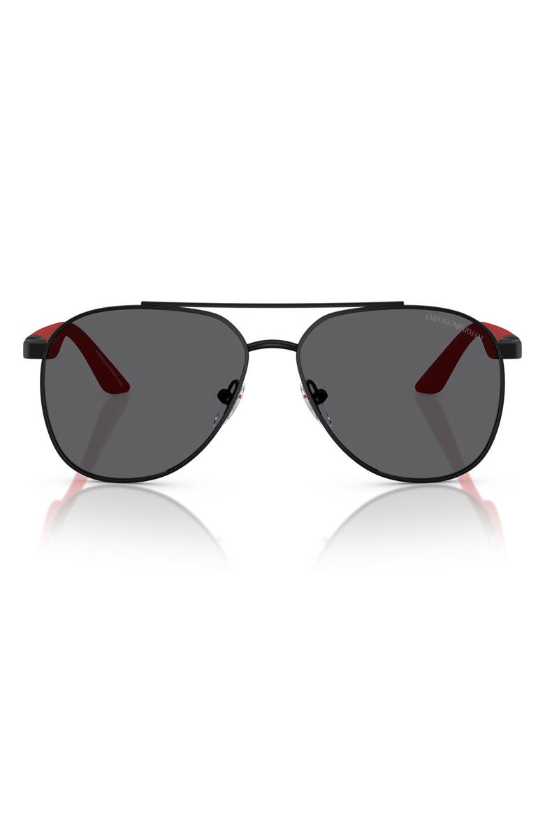 Emporio Armani Kids' 53mm Pilot Sunglasses, Main, color, Matte Black / Grey Polar