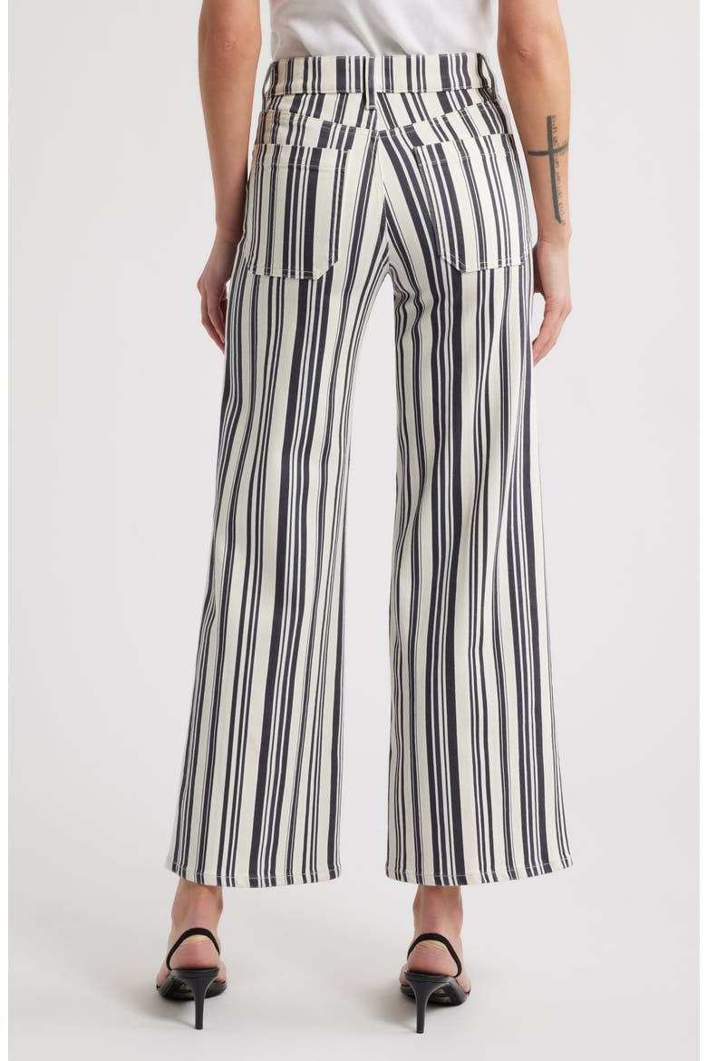 Le Slim Palazzo Patch Pocket High Waist Wide Leg Jeans, Alternate, color, NAVY STRIPE