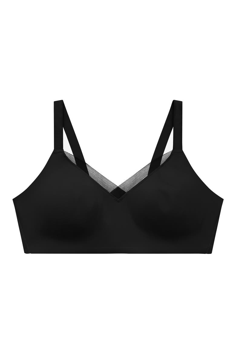 24/7® Classic Wireless Crossover Minimizer Bra, Alternate, color, BLACK
