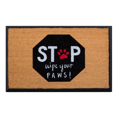 Convertible 27 X 39" Entrance Mat, Stop Wipe Your Paws