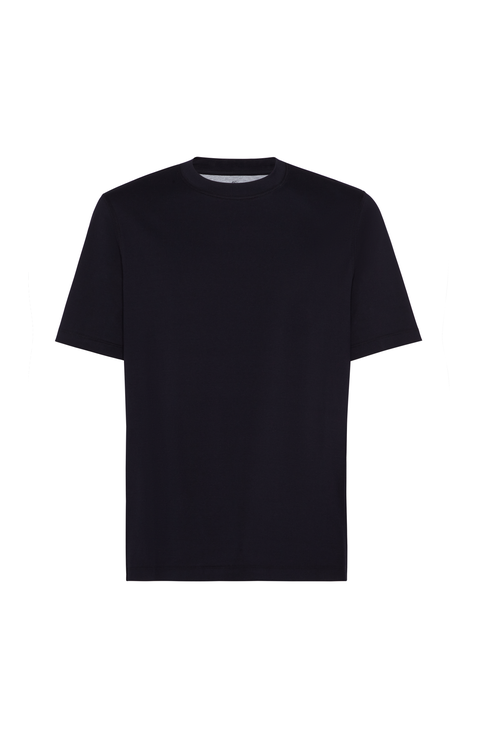 Tシャツ・カットソー BRUNELLO CUCINELLI Men T Shirts MW8357427CAG22 Gray Brunello Cucinelli - Logo-Print Silk and Cotton-Blend Jersey