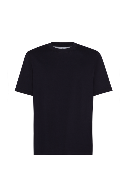 Brunello Cucinelli Double Layer Crewneck T-shirt Featuring Elegant Piping