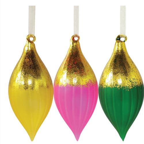 Carol & Frank Boho Gold And Color Ornaments Set Of 6 In Multi
