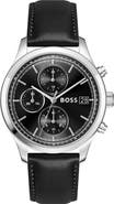 BOSS Stratus Chronograph Leather Strap Watch, 41mm