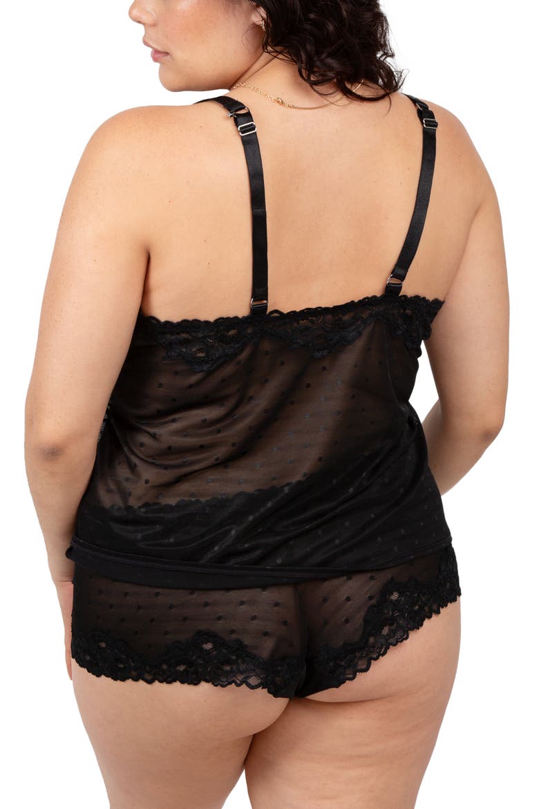 Sheer Whisper Camisole & Boyshorts Set, Alternate, color, ONYX