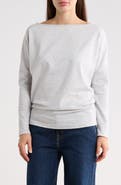 GO COUTURE Boat Neck Dolman Sleeve Sweater