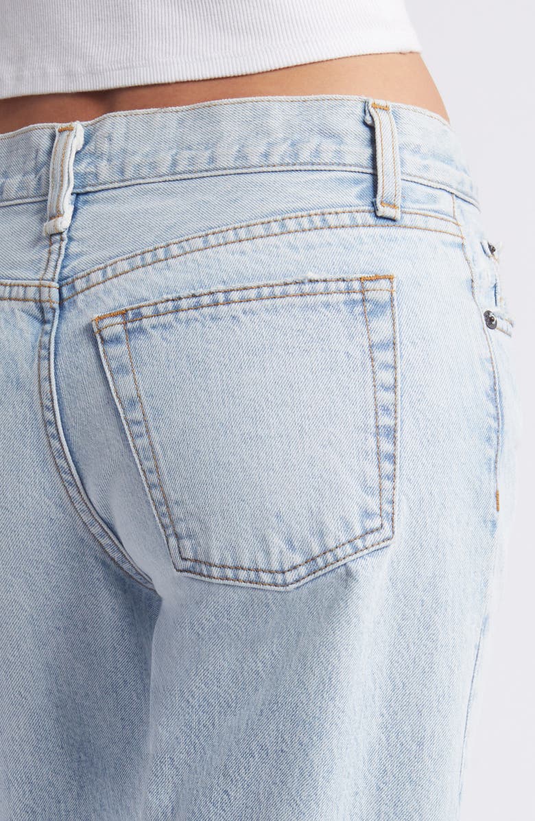 ASKK NY Low Rise Release Hem Straight Leg Jeans, Alternate, color, Bleach Destroy