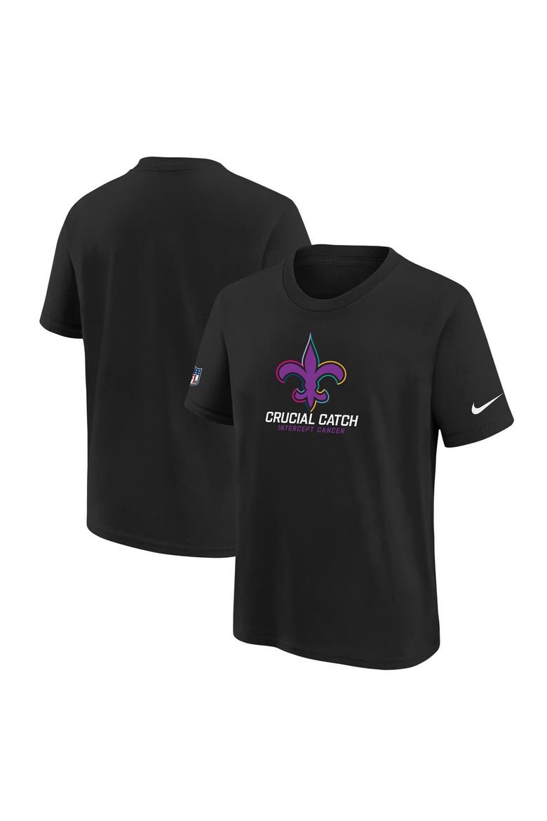 Youth Nike  Black New Orleans Saints 2024 NFL Crucial Catch T-Shirt, Main, color, Black